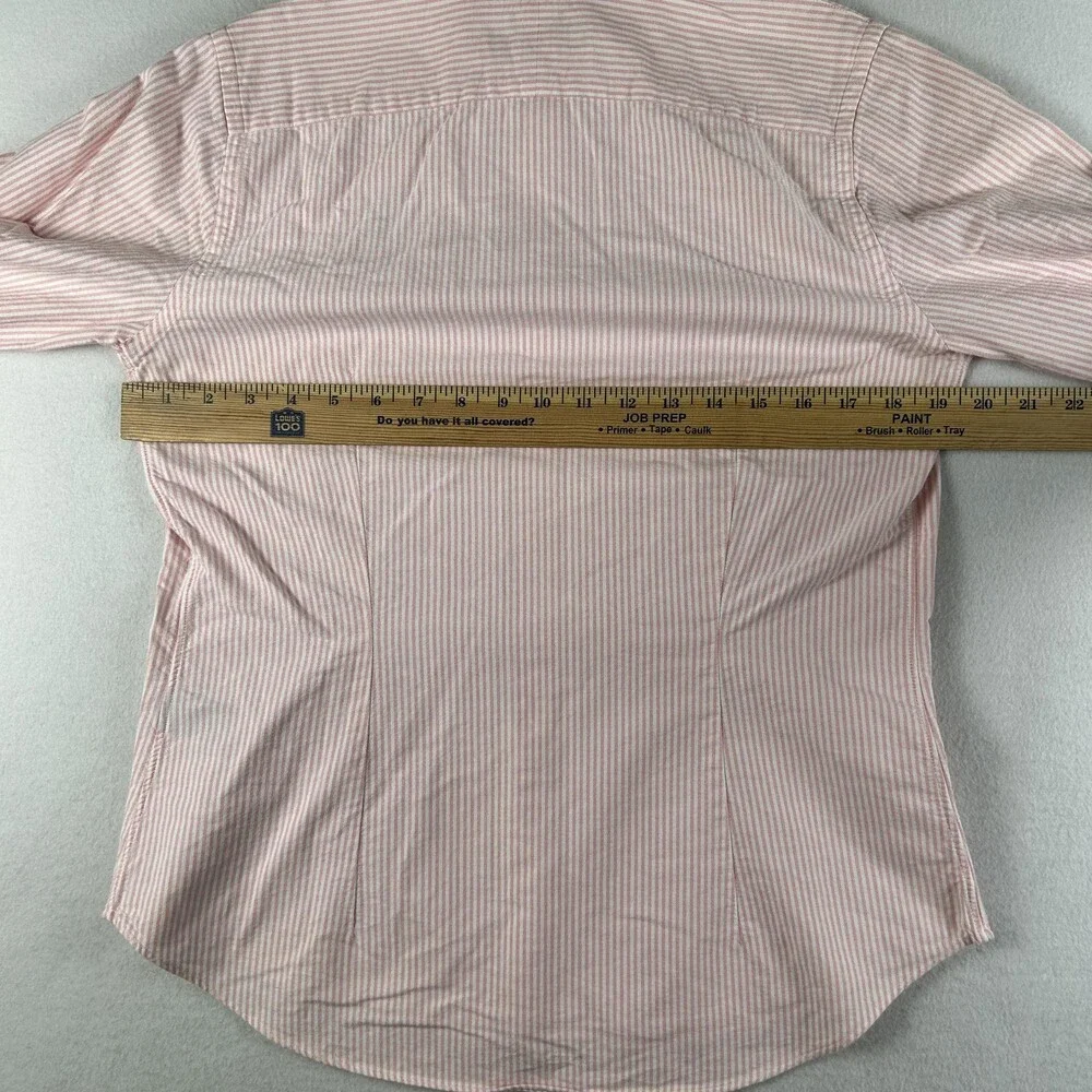 Ralph Lauren Shirt Boys 12 Pink Striped Button Down Long Sleeve Flesh Pony Logo